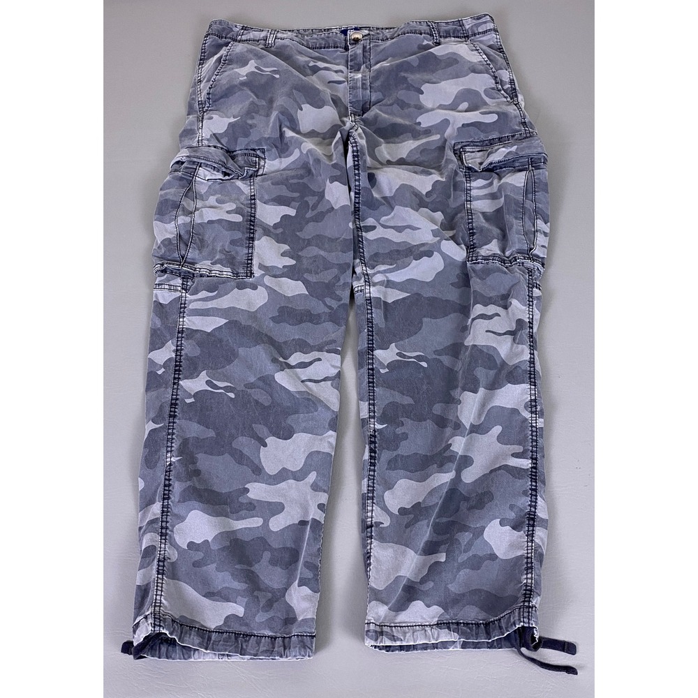 George Camo Cargo Pants Men's Size 42 (Fit‎ 40) Gray Straight Leg Cotton Stretch